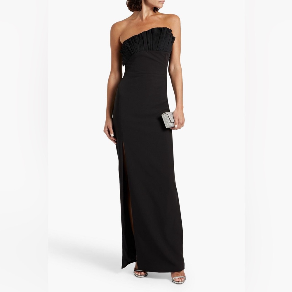 MARCHESA NOTTE**Elegant Black Strapless Evening Gown***US 16 $795 NWT